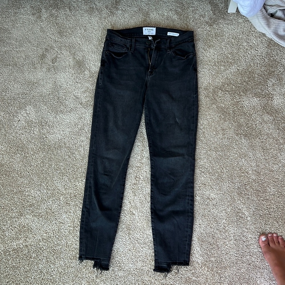 Frame black ankle jeans